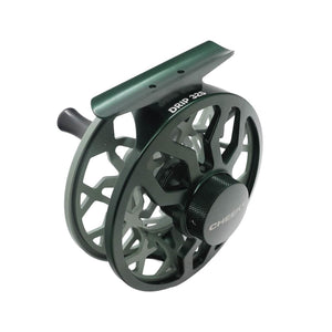 cheeky drip fly reel sage angled image on white background