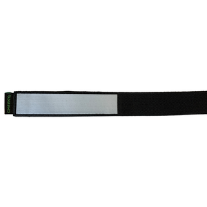 Single Cheeky Fishing Line ID Wrap laid flat, showing the long black strap with a white writable panel on one end and a small green Cheeky tag.