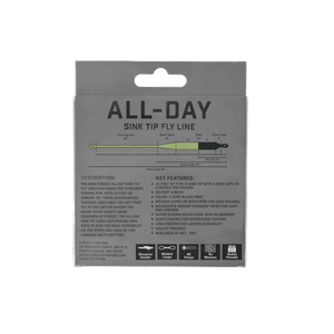 back of fly line box listing description and features