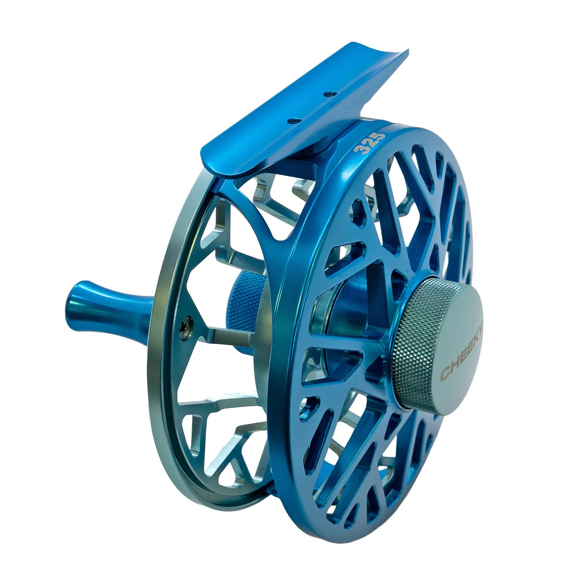 blue fly fishing reel