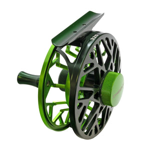 green fly fishing reel