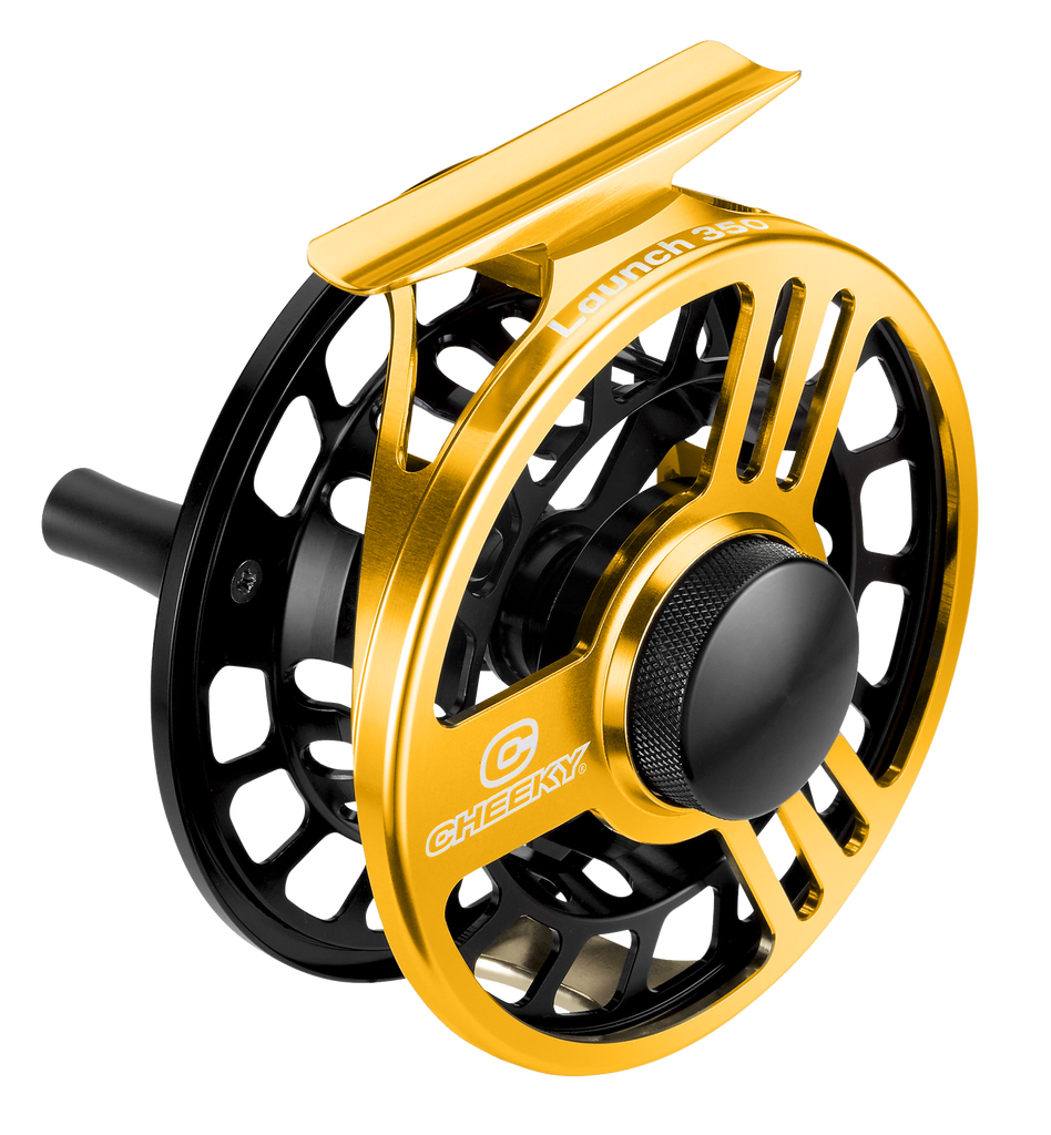 Cheeky Fishing Launch 350 Fly Reel， Gold/Red (Limited Edition)， Gold/Red  (350 Reel - Ltd Edition)， 5-6 wt (4000-L) 並行輸入