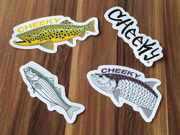 Pack of 5 Stickers, Fishing Collection, 2.70X3.25 inch each. – Tropikalix
